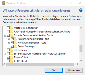 Windows Funktionen: RSAT